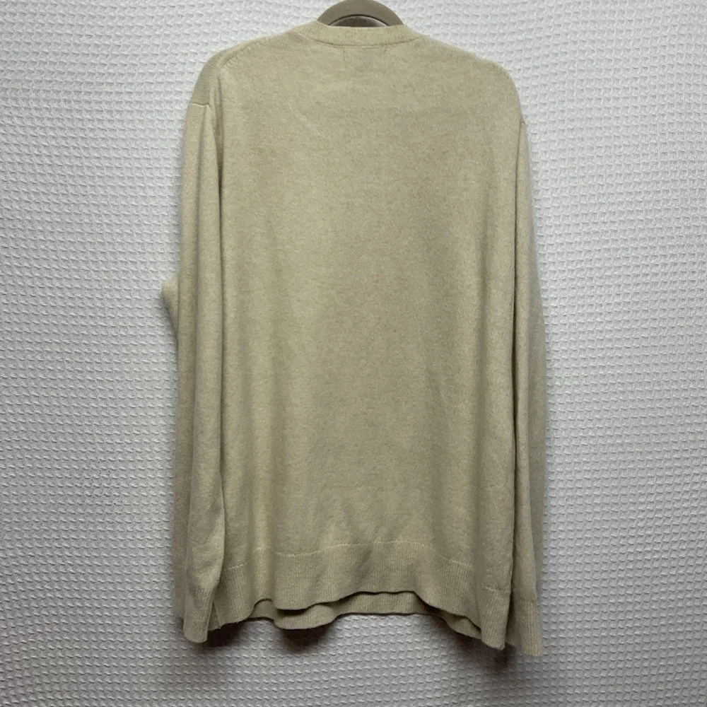 Banana Republic Men's 2XL Tall Cream 100% Merino Wool Crew Neck Pullover Sweater